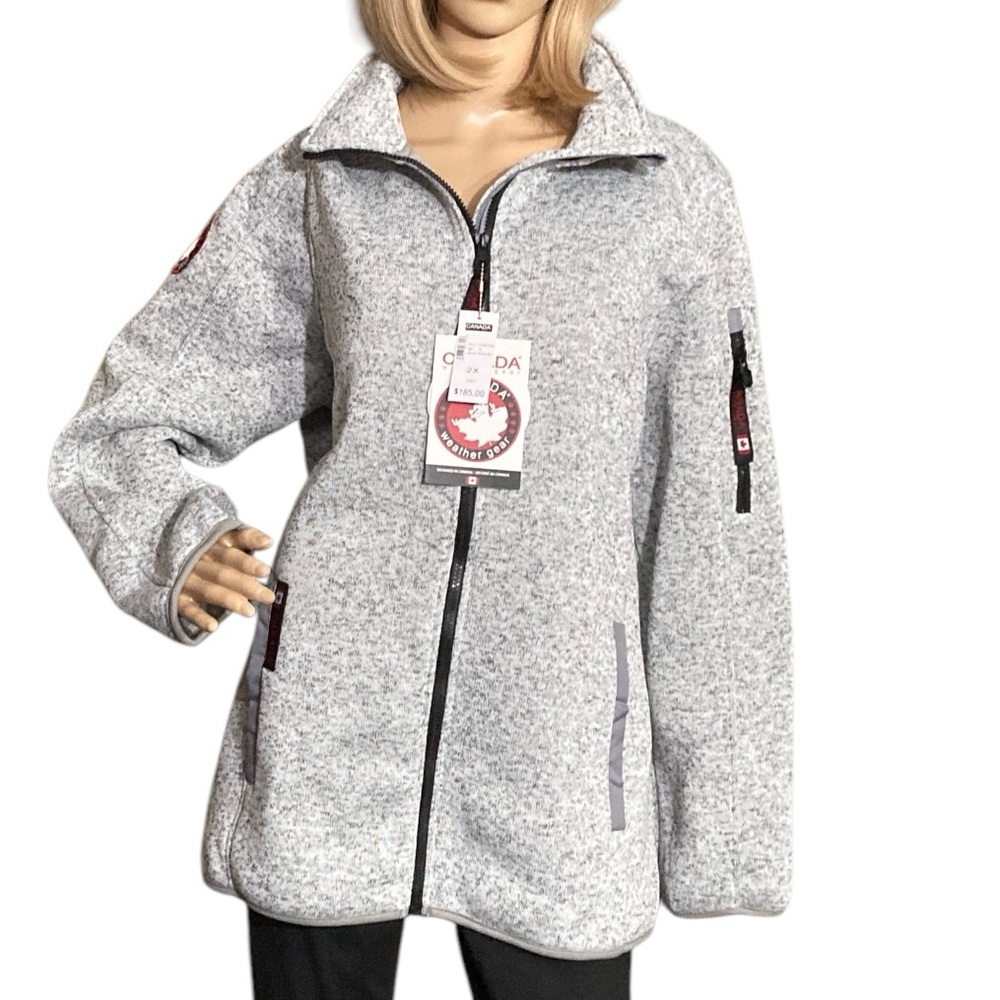 NEW $185 Canada Weather Gear Zip Up Knit Fleece Lined Jacket - Size 2X